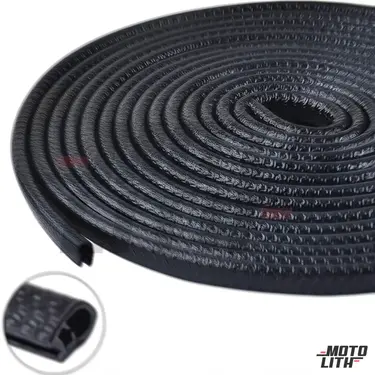Universal Rubber Door Edge Strip Seal (5 Meter) - Black