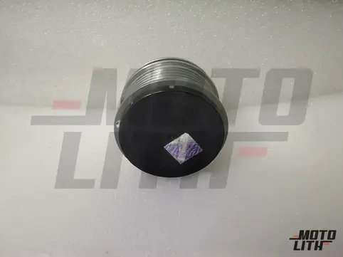 poly v-belt pulley withfreewheel and cover cap