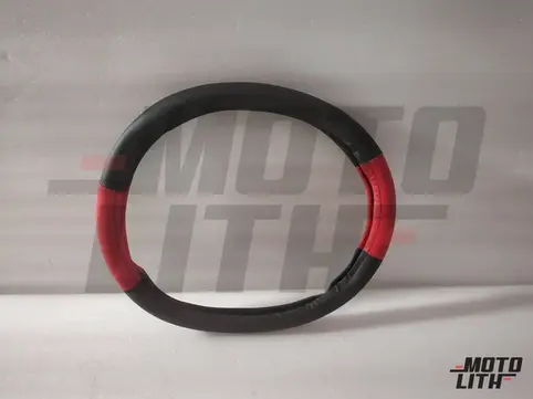 15 Inch - Universal Steering Wheel Cover (Black Red)