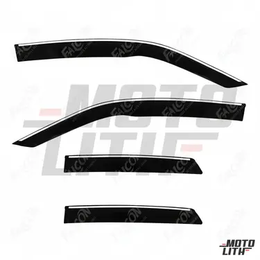 Door Visor with Chrome Line (Set of 4)