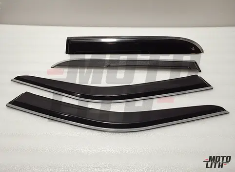 Door Visor with Chrome Strip (Set of 4)