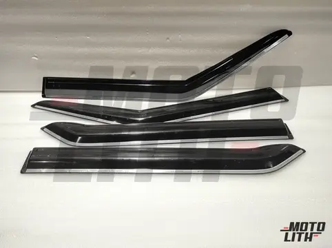 Door Visor with Chrome Strip (Set of 4)