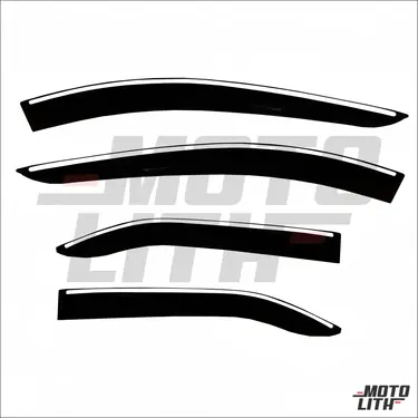Door Visor with Chrome Line (Set of 4)