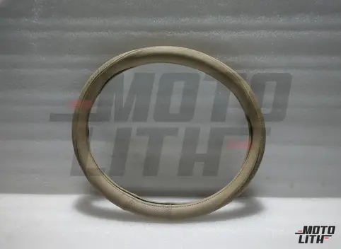 15 Inch - Universal Steering Wheel Cover (Black-Beige)