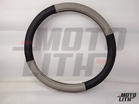 15 Inch - Universal Steering Wheel Cover (Black-Grey)