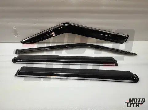 Door Visor with Chrome Strip (Set of 4)