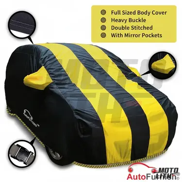 Stylish Yellow Stripe Car Body Cover