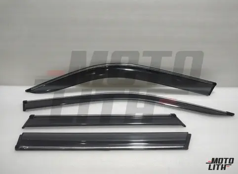 Door Visor with Chrome Strip (Set of 4)