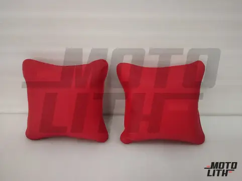 Car Pillow Back Rest Cushion Leather - Red (Set of 2)