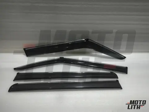 Door Visor with Chrome Strip (Set of 4)