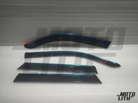 Door Visor with Chrome Strip (Set of 4)