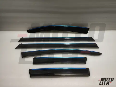 Door Visor with Chrome Strip (Set of 6)