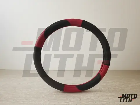 Universal Steering Wheel Cover (Black Red)