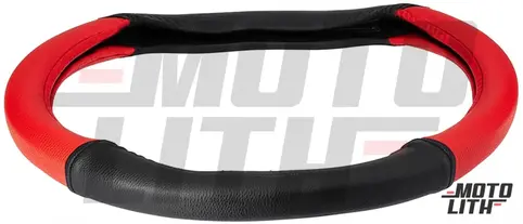 15 Inch - Universal Steering Wheel Cover (Black Red)