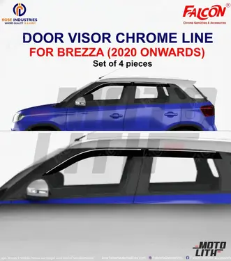 Door Visor with Chrome Line (Set of 4)