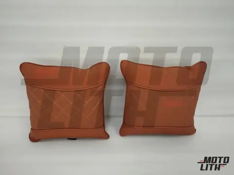 Car Pillow Back Rest Cushion Leather - Tan (Set of 2)