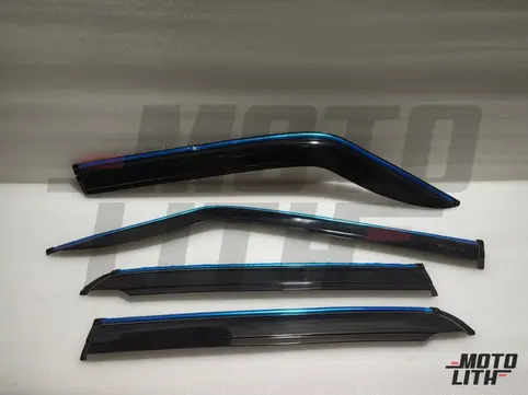 Door Visor with Chrome Strip (Set of 4)