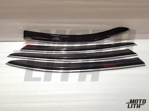 Door Visor with Chrome Strip (Set of 4)