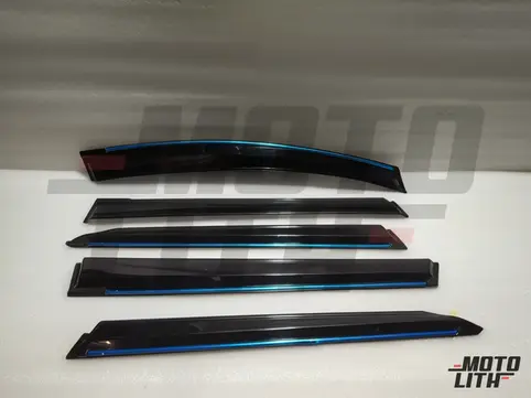 Door Visor with Chrome Strip (Set of 6)