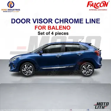 Door Visor with Chrome Line (Set of 4)