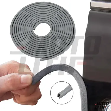 Universal Rubber Door Edge Strip Seal (5 Meter) - Grey