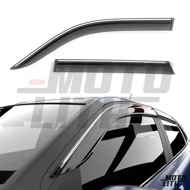Door Visor with Chrome Strip (Premium) (Set of 4)