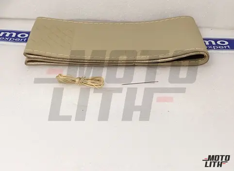 Leatherette Stitch Steering Cover - Beige