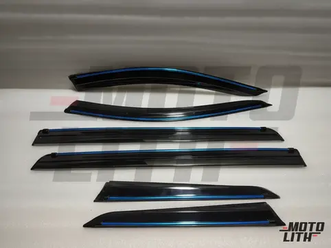 Door Visor with Chrome Strip (Set of 6)